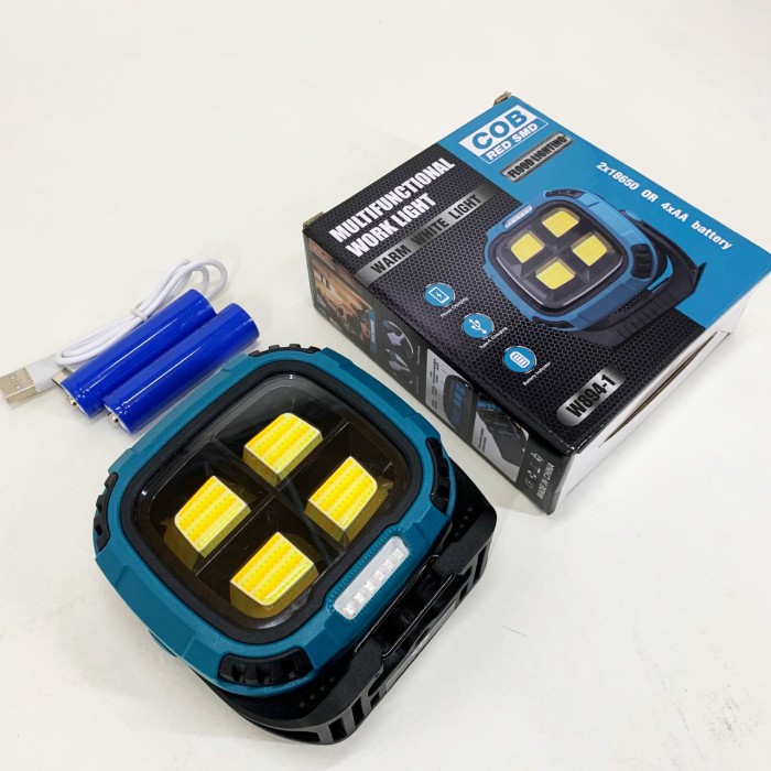 Ліхтар кемпінг W894-1-4COB(White+Yellow)+5SMD(Red) Power bank WQ-22