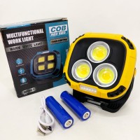Прожектор ліхтар кемпінг W891-1-3COB(White+Yellow)+5SMD(Red) Power bank NV-73