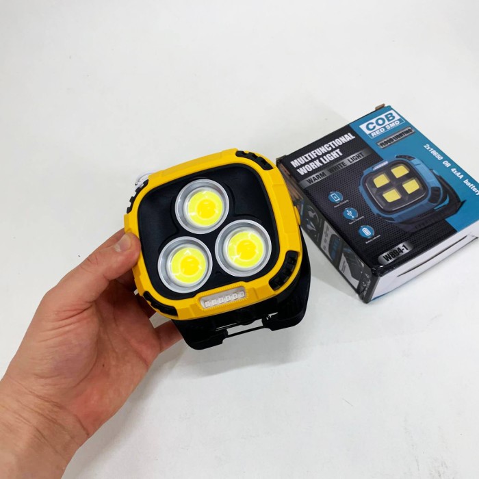 Прожектор ліхтар кемпінг W891-1-3COB(White+Yellow)+5SMD(Red) Power bank IF-20