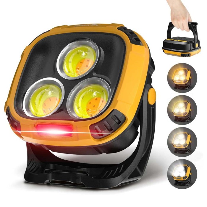 Прожектор ліхтар кемпінг W891-1-3COB(White+Yellow)+5SMD(Red) Power bank XW-23