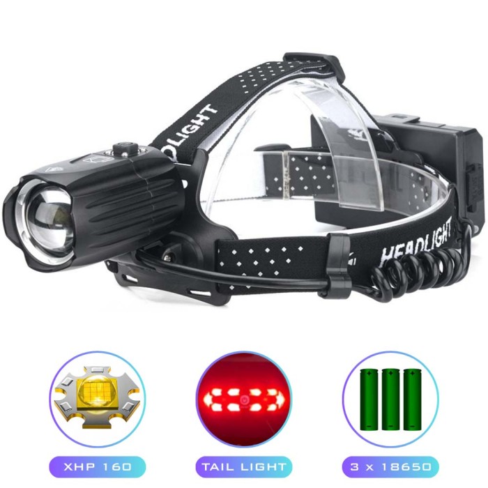 Ліхтарик на лоб BL-T35-P160, Налобний ліхтар з кріпленням на голову Ліхтар голову для бігу OU-15