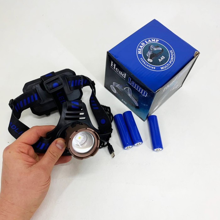 Тактичний ліхтар для риболовлі A50-TG 3x18650, Налобний ліхтар для сантехніка Налобний CB-40