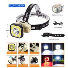 Налобний ліхтар з usb зарядкою 826X-XPE+8COB(White+Red), Ліхтар для рятувальників на голову IL-65