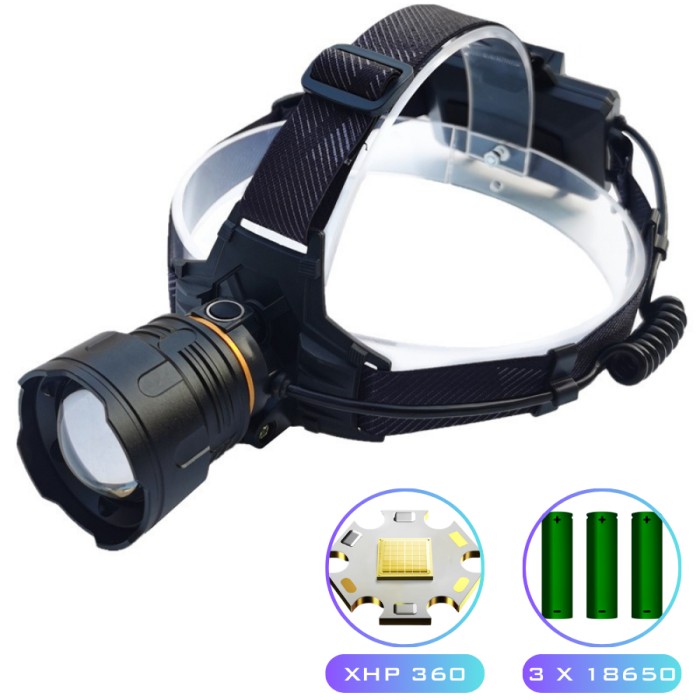 Налобний ліхтарик з регульованим ремінцем, Налобний ліхтар для сантехніка Надпотужний ліхтар KP-38