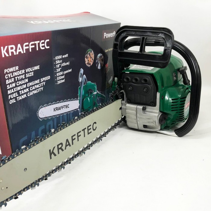 Бензопила ланцюгова 45см KRAFFTEC 5800, Пила ланцюгова бензинова MH-25