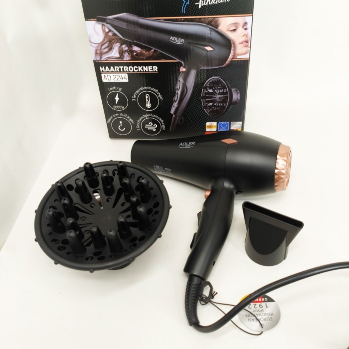 Професійний фен оригінал Adler AD 2244 2000Вт, Фен з холодним і теплим режимами, Електрофен з насадками FC-58