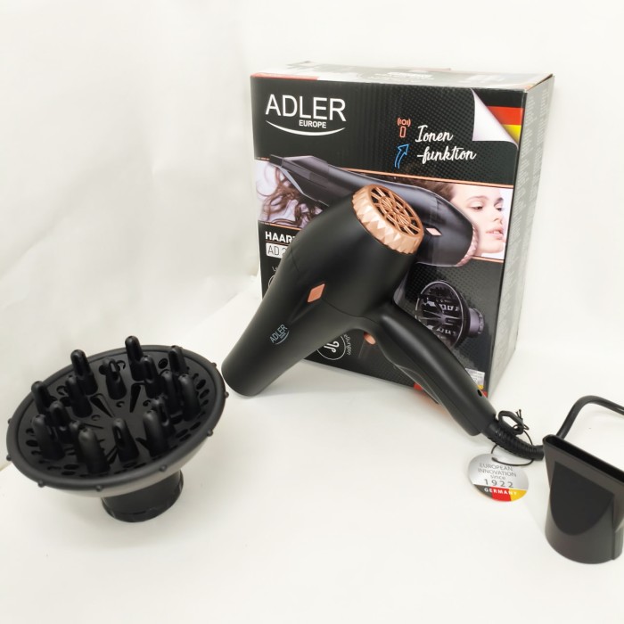 Професійний фен оригінал Adler AD 2244 2000Вт, Фен з холодним і теплим режимами, Електрофен з насадками FC-58