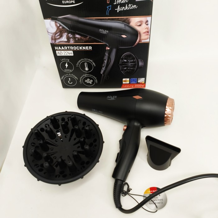 Професійний фен оригінал Adler AD 2244 2000Вт, Фен з холодним і теплим режимами, Електрофен з насадками FC-58
