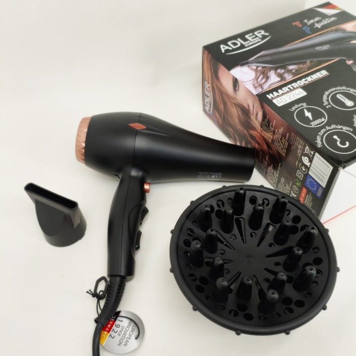 Професійний фен оригінал Adler AD 2244 2000Вт, Фен з холодним і теплим режимами, Електрофен з насадками FC-58