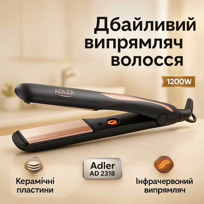 Праска для волосся вузька Adler AD 2318 120Вт, Плойка праска випрямляч, Кращий випрямляч волосся LC-89