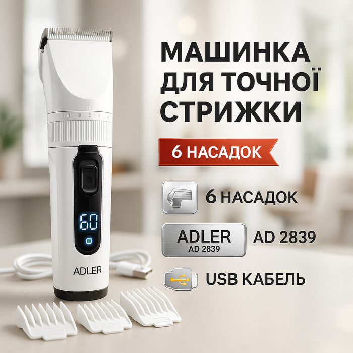 Багатофункціональний тример для стрижки волосся і тіла ADLER, Машинки для стрижки професійні машини YA-13