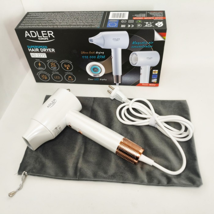 Професійний фен оригінал Adler AD 2272 1800Вт, Електричний фен для укладання Сучасний для волосся UH-19