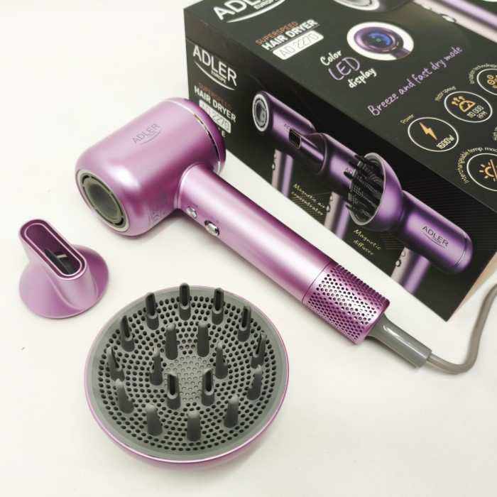 Фен для волосся з режимами ADLER AD 2270P 1600Вт, Фен для волосся з регульованою температурою EM-23