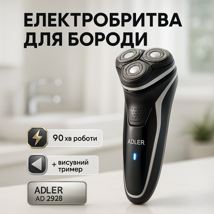 Електробритва для чоловіків ADLER AD 2928, Електробритва для професійного гоління, Бритви електричні KM-76