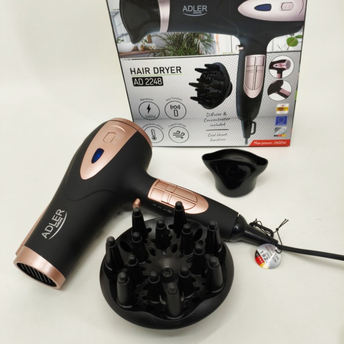 Фен для волосся з іонізацією Adler AD 2248 Black 2200Вт