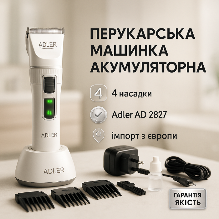 Машинка для стрижки волосся бездротова Adler AD 2827