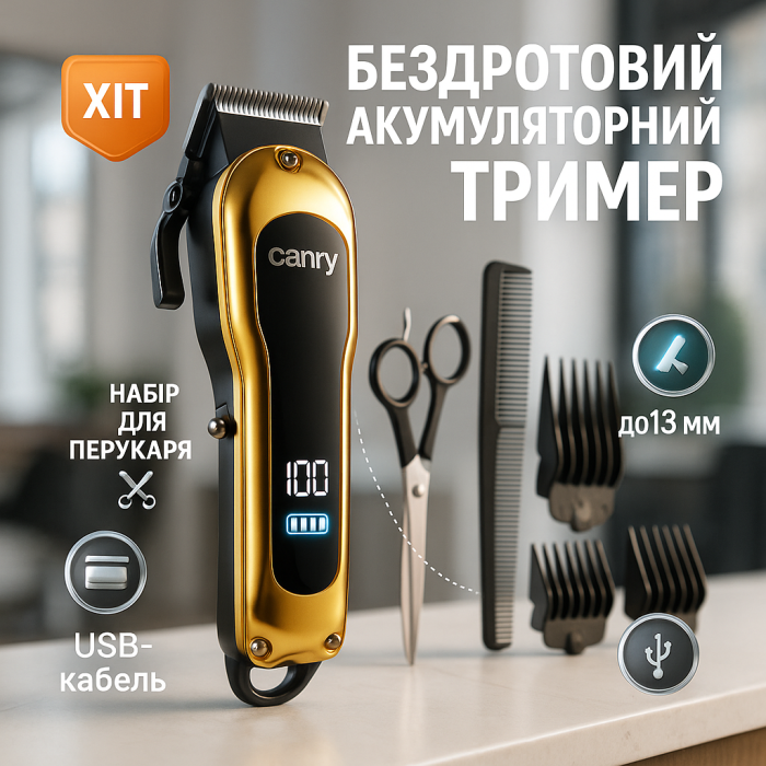 Машинка для стрижки волосся з акумулятором, Електрична машинка для стрижки потужна NG-83