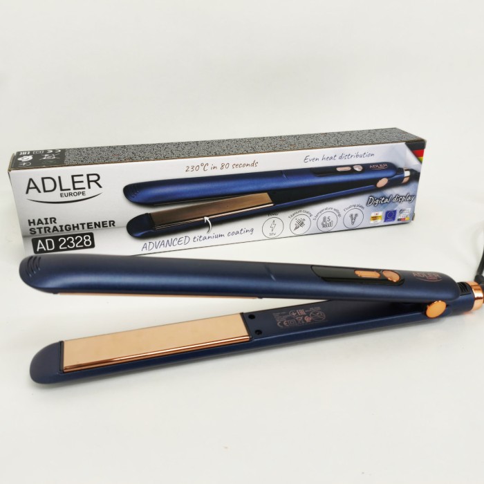 Випрямляч для перукарень Adler AD 2328 50Вт, Випрямляч для гладкості волосся Праска волосся вузька EV-58