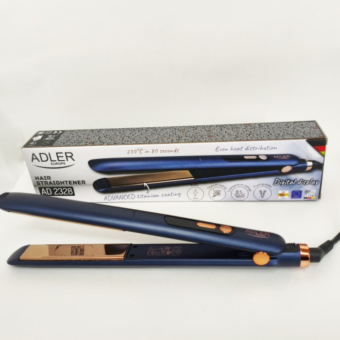 Випрямляч для перукарень Adler AD 2328 50Вт, Випрямляч для гладкості волосся Праска волосся вузька EV-58