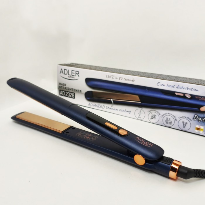 Випрямляч для перукарень Adler AD 2328 50Вт, Випрямляч для гладкості волосся Праска волосся вузька EV-58