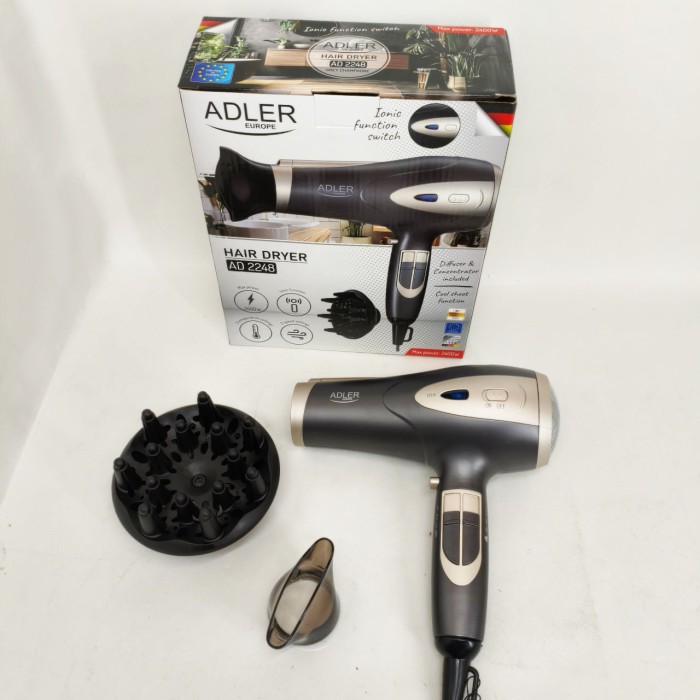 Хороший фен для волосся Adler AD 2248 2400Вт, Фен з регулюванням температури для укладання CZ-68