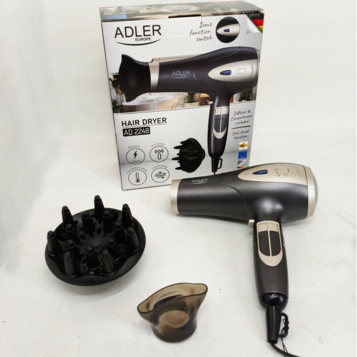 Хороший фен для волосся Adler AD 2248 2400Вт, Фен з регулюванням температури для укладання CZ-68