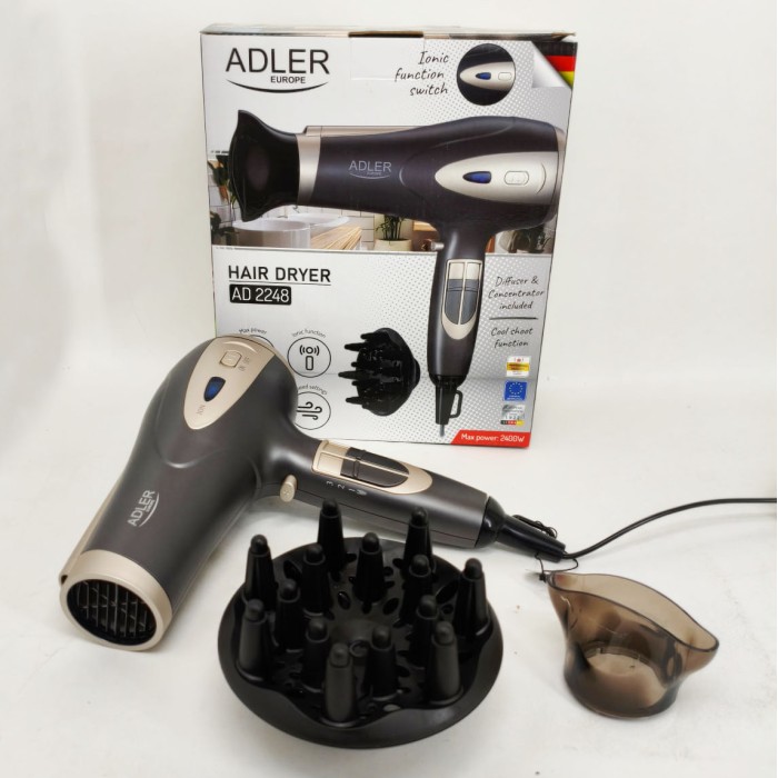 Хороший фен для волосся Adler AD 2248 2400Вт, Фен з регулюванням температури для укладання CZ-68