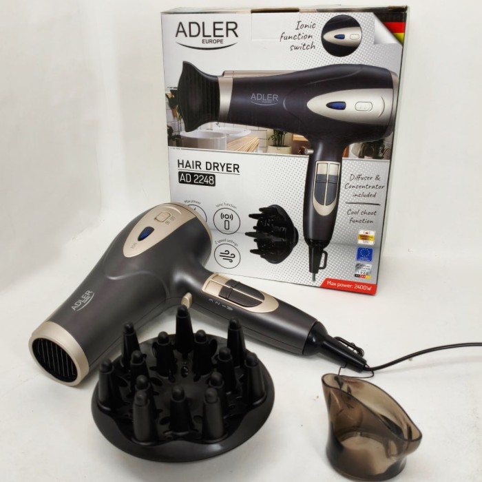 Хороший фен для волосся Adler AD 2248 2400Вт, Фен з регулюванням температури для укладання CZ-68