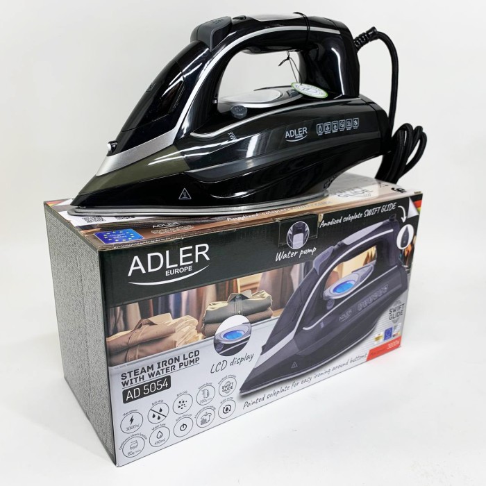 Парова праска для прасування Adler AD 5054 3000Вт, Праска керамічна антипригарна Потужна парова RC-97