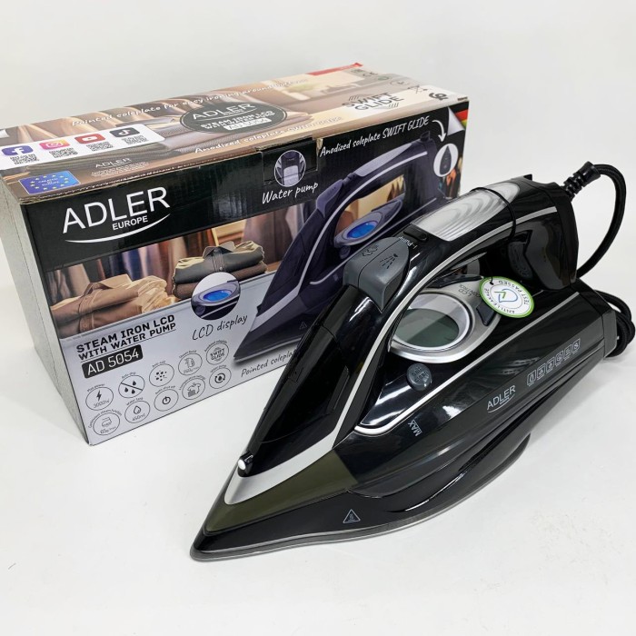 Парова праска для прасування Adler AD 5054 3000Вт, Праска керамічна антипригарна Потужна парова RC-97