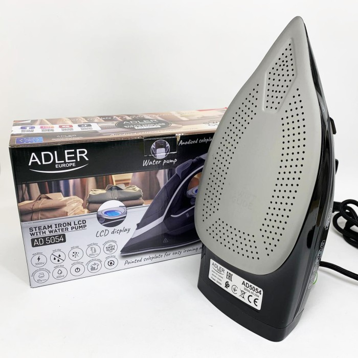 Парова праска для прасування Adler AD 5054 3000Вт, Праска керамічна антипригарна Потужна парова RC-97