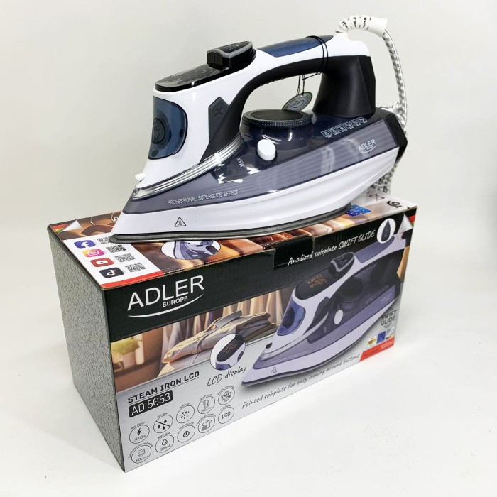 Праска для будь-якого одягу Adler, Електричні праски з парою, Праски керамічні для дому TX-97