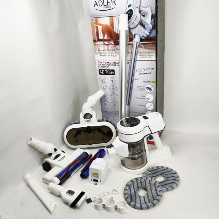 Пилосос бездротовий Adler AD 7064 350Вт для сухого та вологого прибирання акумулятор 2000 мАг