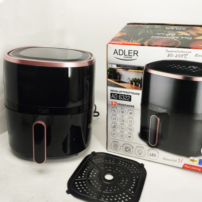 Аеро-фритюрниця без олії з таймером Adler AD 6322 5Л 2000Вт, Аеро-гриль для приготування фрі DM-78