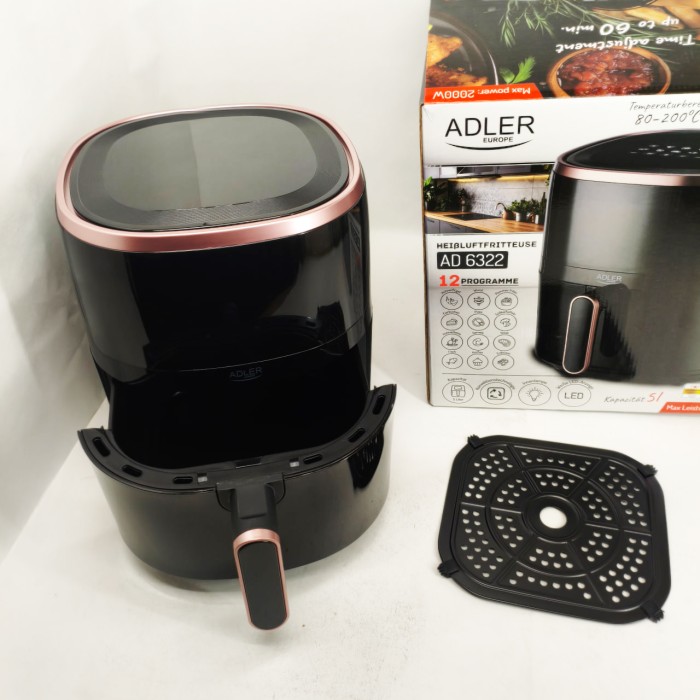 Аеро-фритюрниця без олії з таймером Adler AD 6322 5Л 2000Вт, Аеро-гриль для приготування фрі DM-78