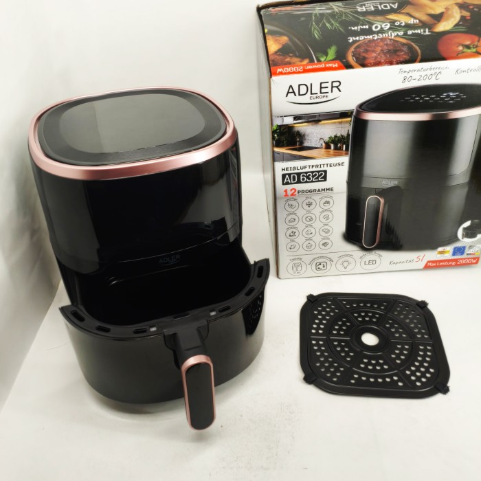 Аеро-фритюрниця без олії з таймером Adler AD 6322 5Л 2000Вт, Аеро-гриль для приготування фрі DM-78