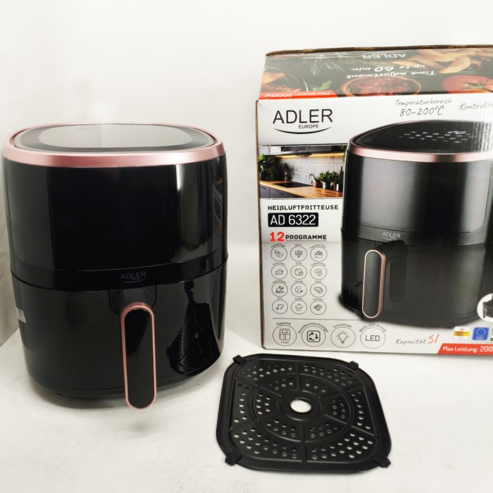 Аеро-фритюрниця без олії з таймером Adler AD 6322 5Л 2000Вт, Аеро-гриль для приготування фрі DM-78
