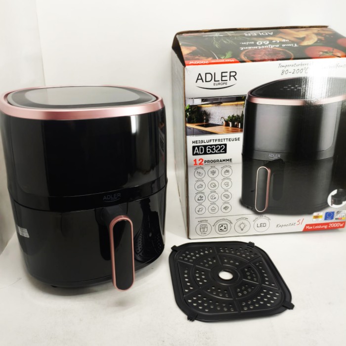 Аеро-фритюрниця без олії з таймером Adler AD 6322 5Л 2000Вт, Аеро-гриль для приготування фрі DM-78