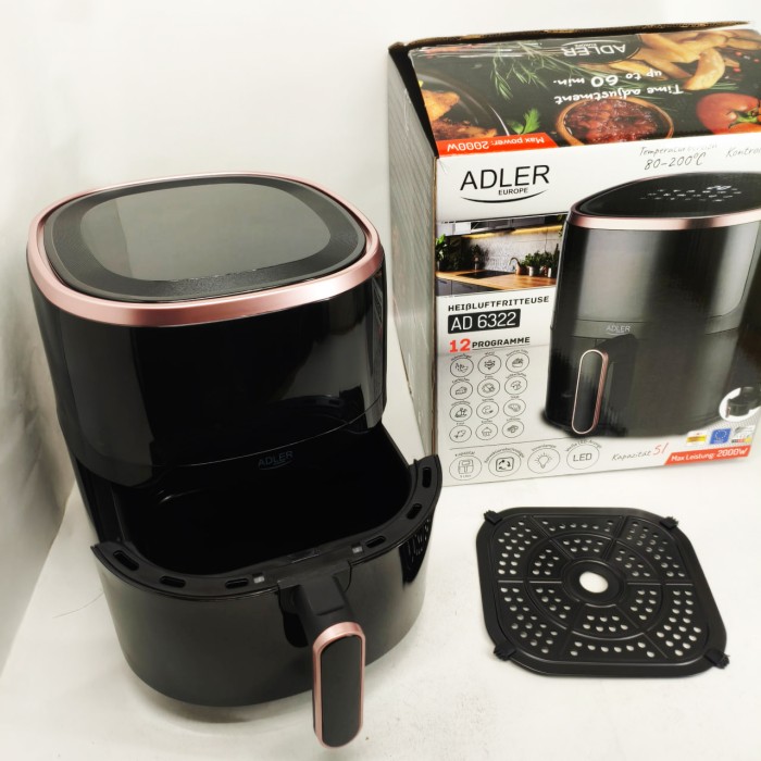 Аеро-фритюрниця без олії з таймером Adler AD 6322 5Л 2000Вт, Аеро-гриль для приготування фрі DM-78