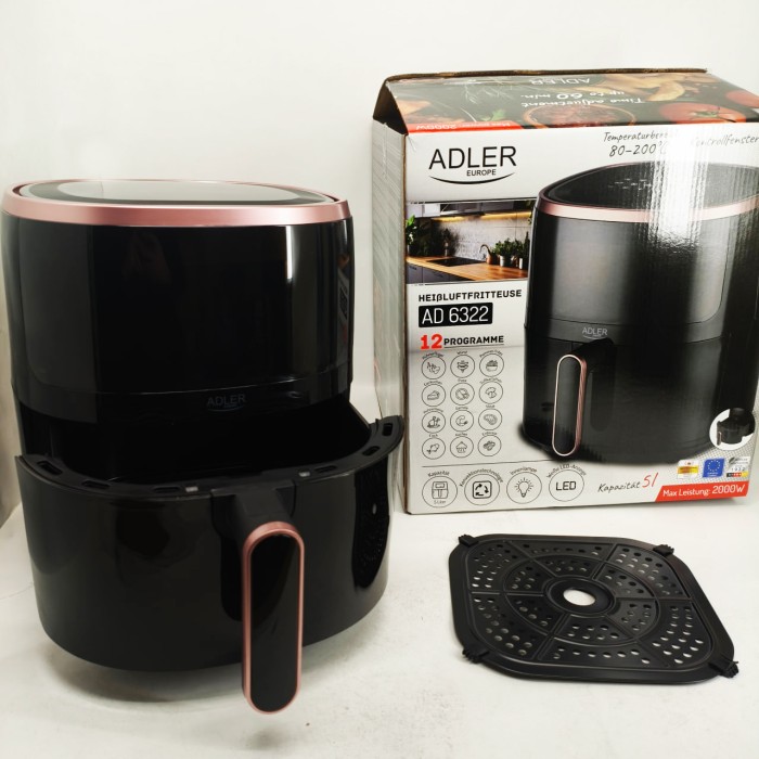 Аеро-фритюрниця без олії з таймером Adler AD 6322 5Л 2000Вт, Аеро-гриль для приготування фрі DM-78