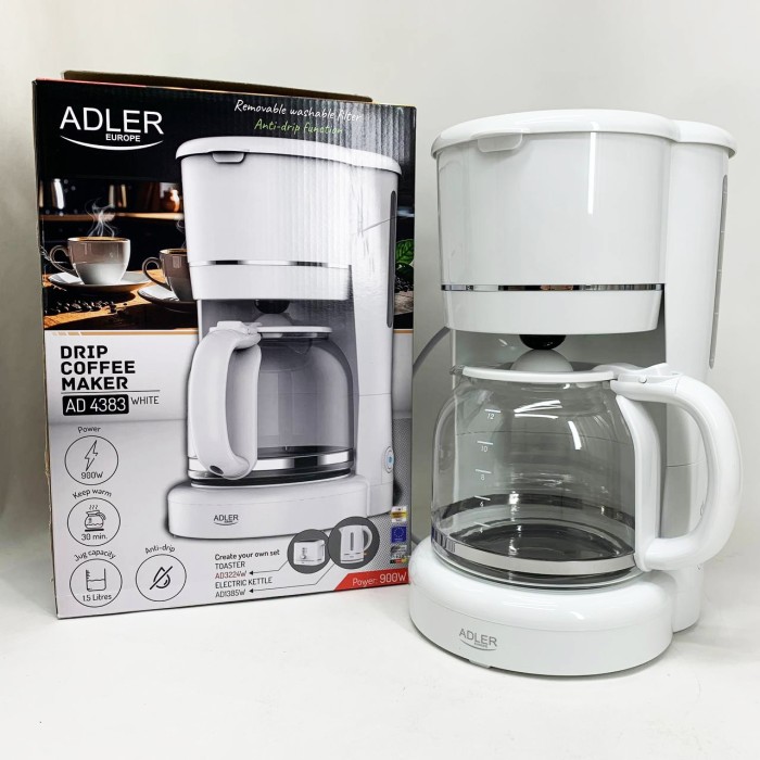 Кофеварка крапельна Adler AD 4383 white 1.5Л 900 Вт ZD-67