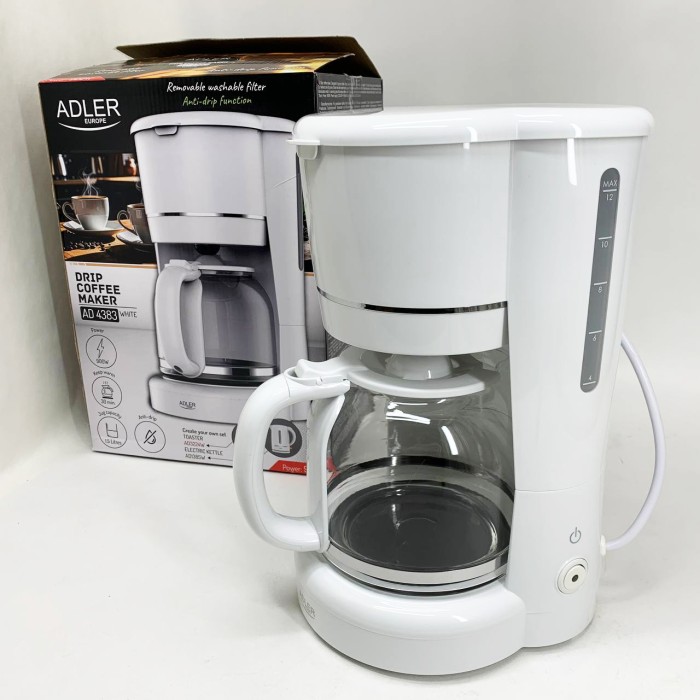 Кофеварка крапельна Adler AD 4383 white 1.5Л 900 Вт
