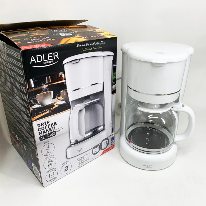 Кофеварка крапельна Adler AD 4383 white 1.5Л 900 Вт