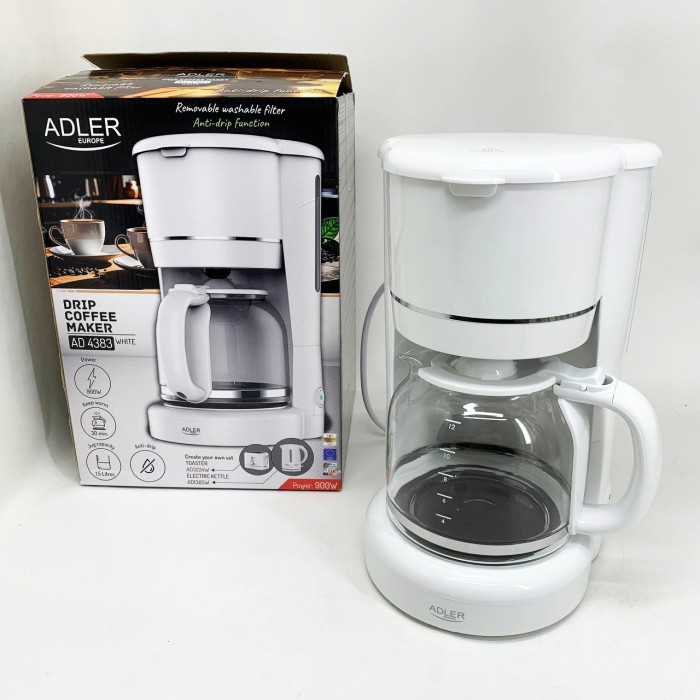 Кофеварка крапельна Adler AD 4383 white 1.5Л 900 Вт