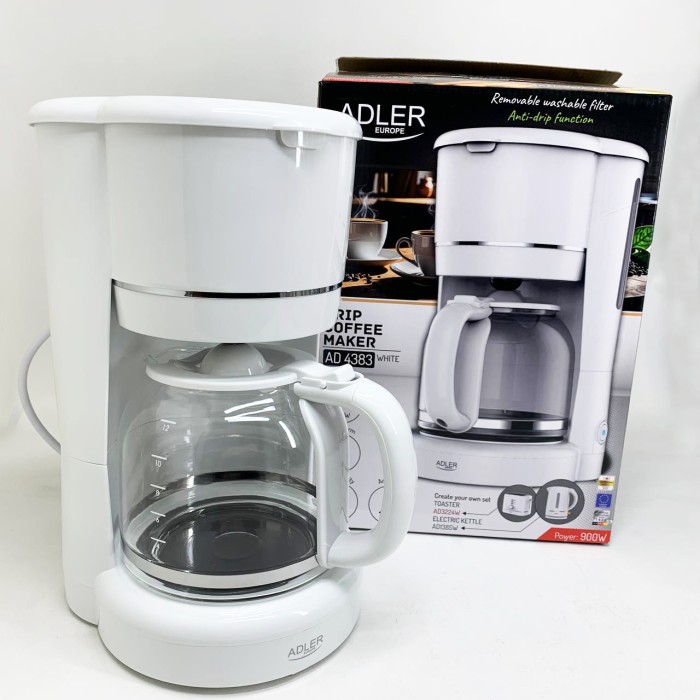 Кофеварка крапельна Adler AD 4383 white 1.5Л 900 Вт