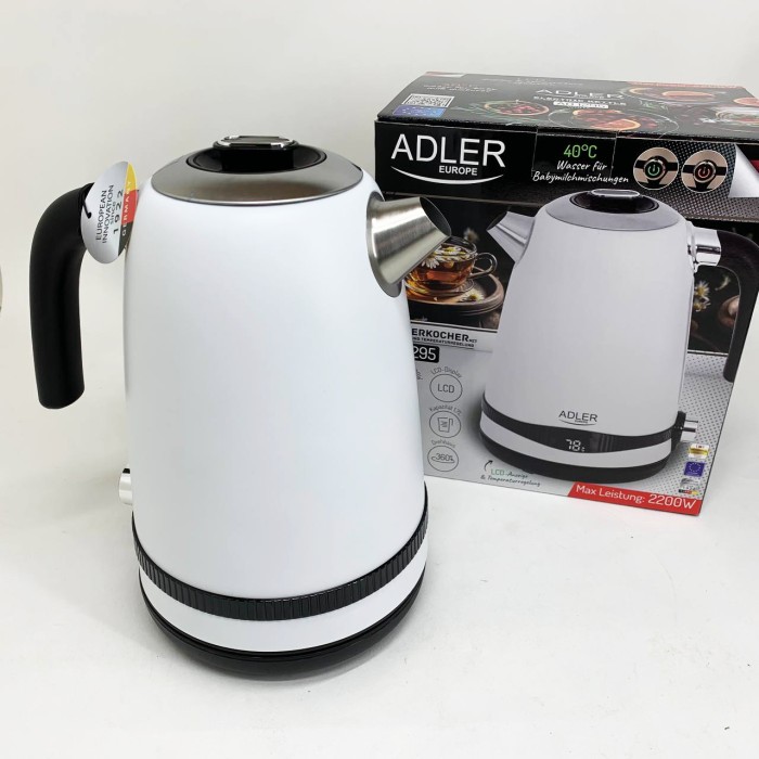 Потужний електрочайник електричний Adler AD 1295w 1.7л 1850Вт, Хороший чайник для дому FU-10