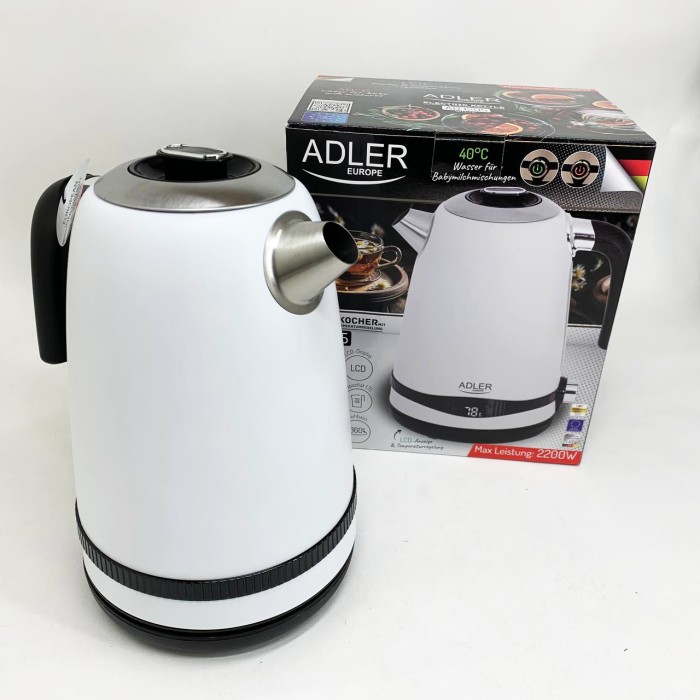 Потужний електрочайник електричний Adler AD 1295w 1.7л 1850Вт, Хороший чайник для дому FU-10