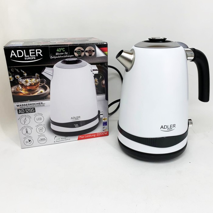 Потужний електрочайник електричний Adler AD 1295w 1.7л 1850Вт, Хороший чайник для дому FU-10