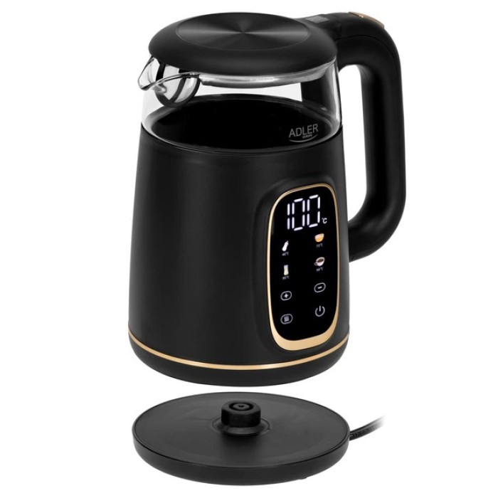 Чайник Adler AD 1305 з регулюванням температури 1.7Л 2200Вт Black Gold