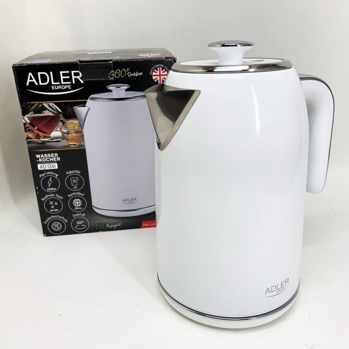Тихий чайник Adler AD 1341 0.8л 1850Вт, Електричний чайник безшумний для дому зручний ON-16